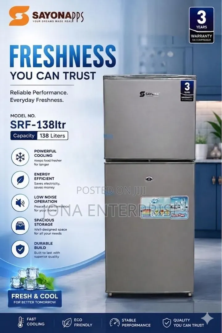 138litrs Sayonapp Double Door Fridge
