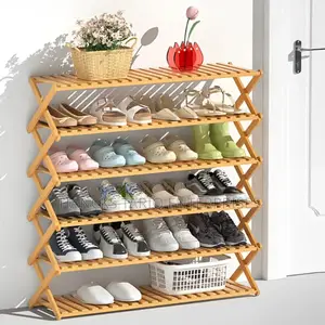 Foldable Bamboo Shoe Rack – 6-Tier Large Capacity Storage Organizer