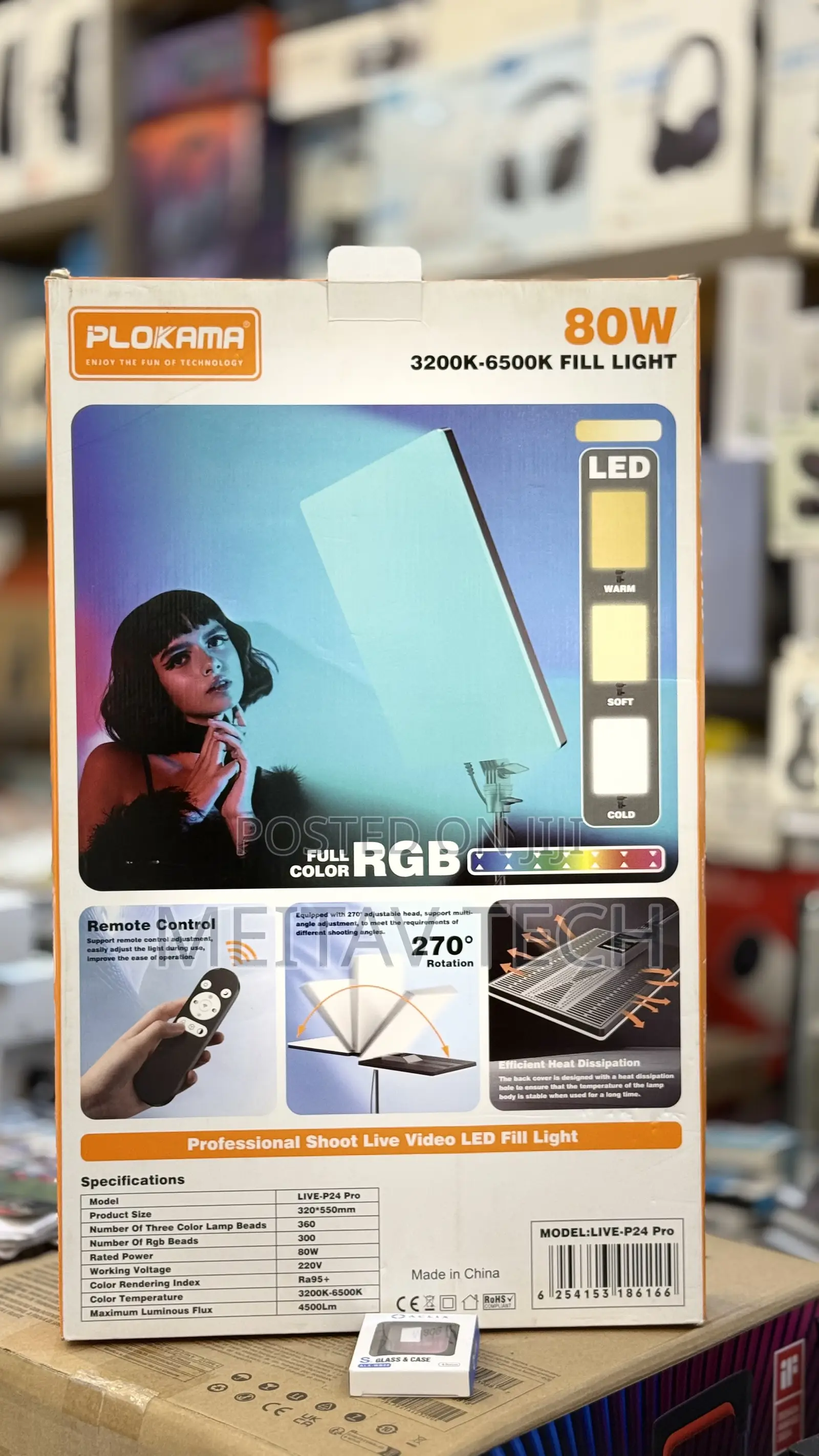 Led Fill Light Plokama Live P24 Pro 80w RGB Panel