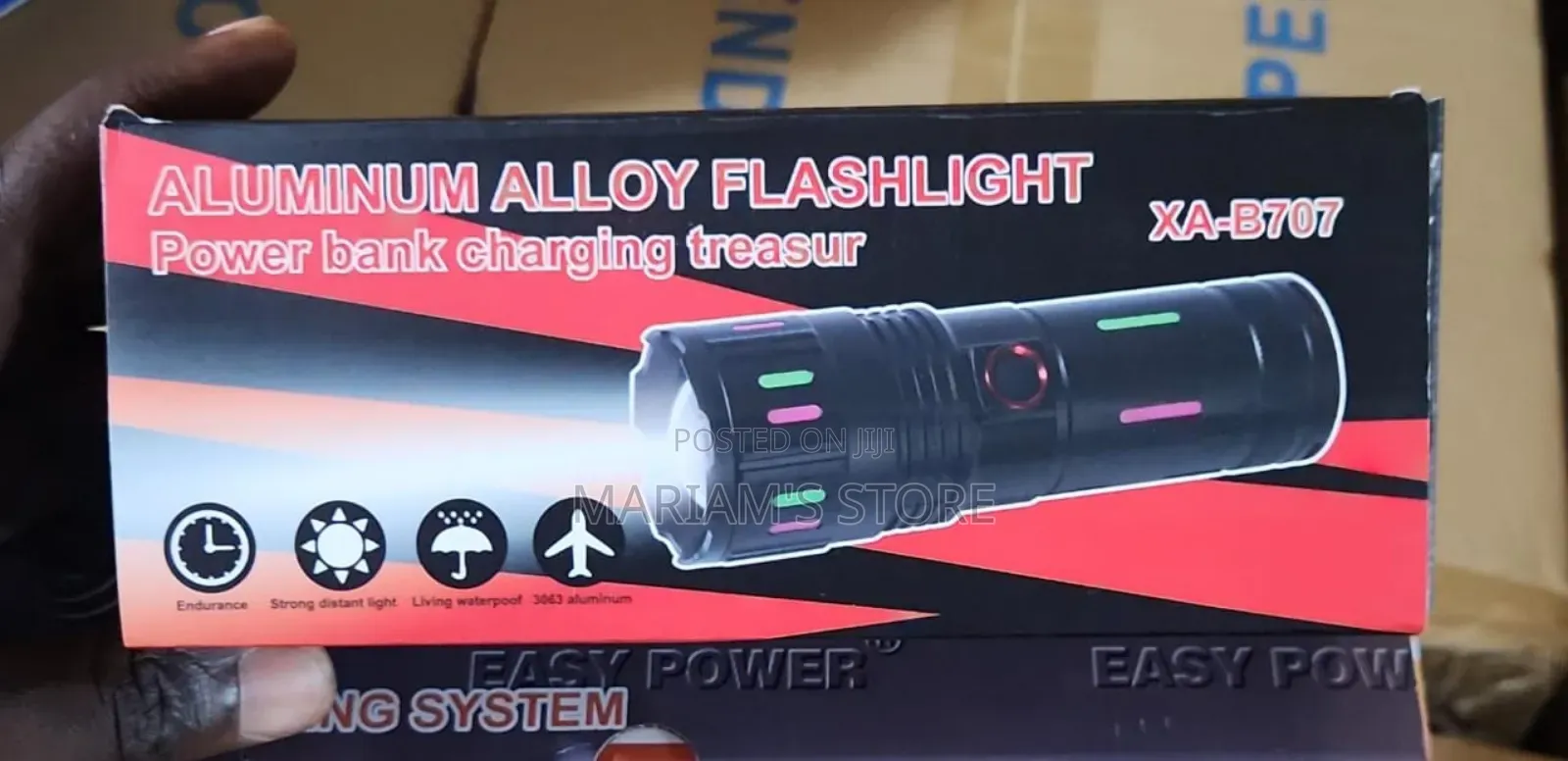 Aluminum Alloy Flashlight Also Functions as a Portable Power Bank.