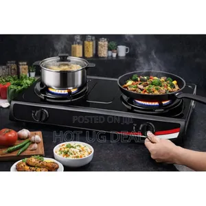 Double Burner Gas Stove – Fast Efficient Cooking- Black