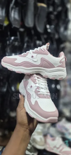 Women's Pink and White Casual Sneaker
