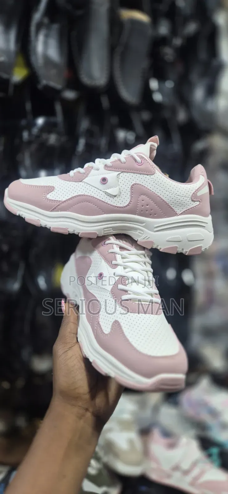 Women's Pink and White Casual Sneaker