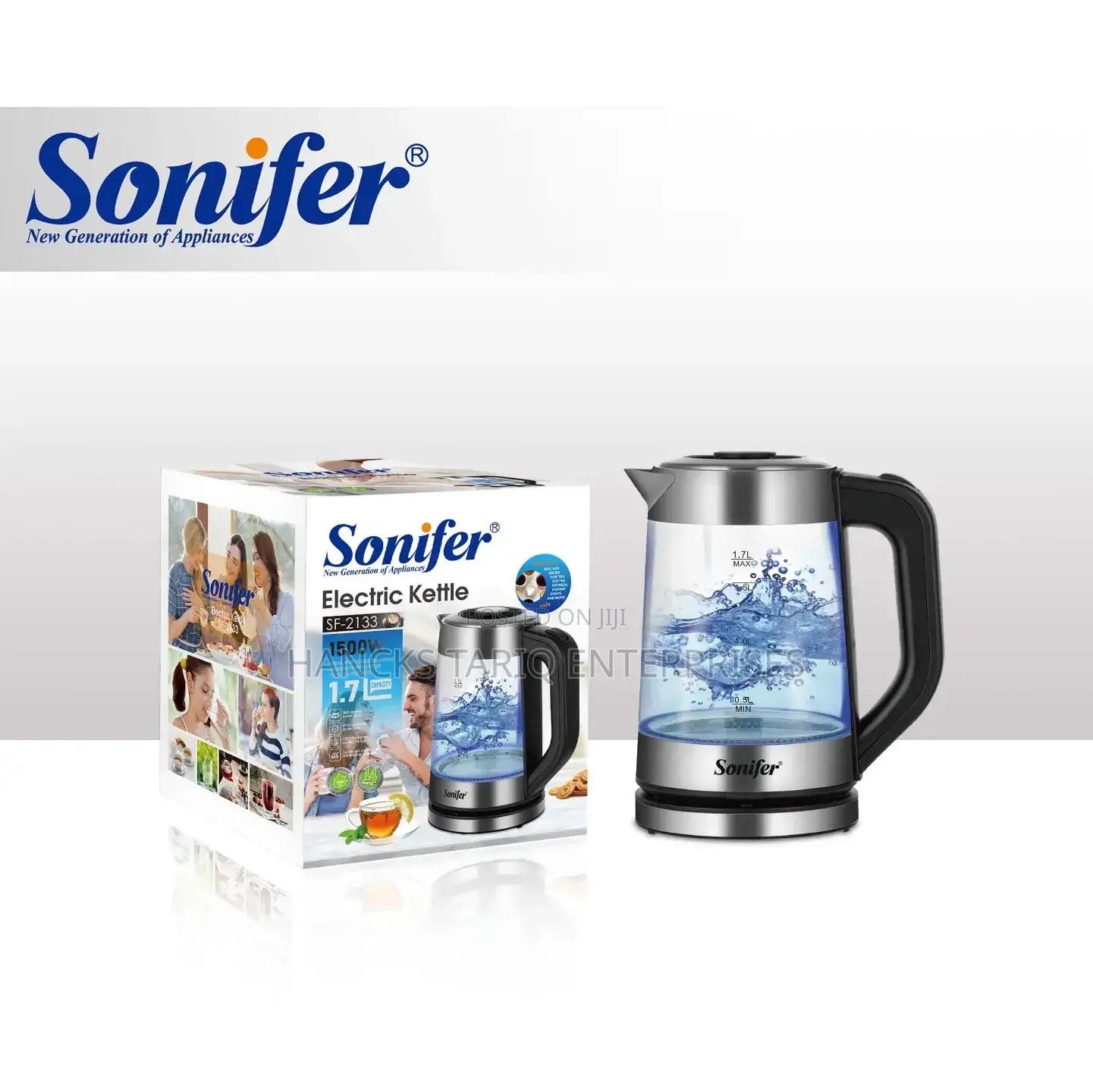 Sonifer Sf-2133 Electric Glass Kettle – 1.7l