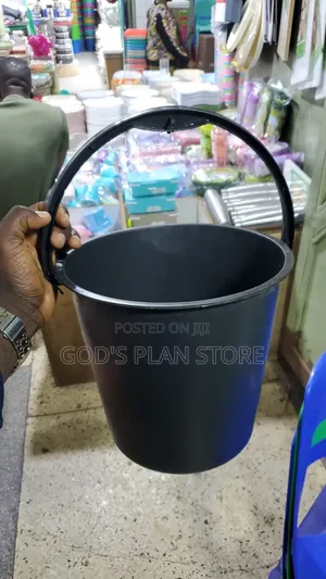 10litres Open Plastic Buckets Black Plastic Handle