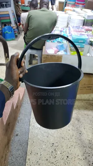 10litres Open Plastic Buckets Black Plastic Handle