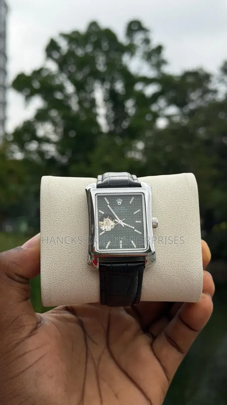 Elegant Rectangular Rolex-Style Automatic Watch