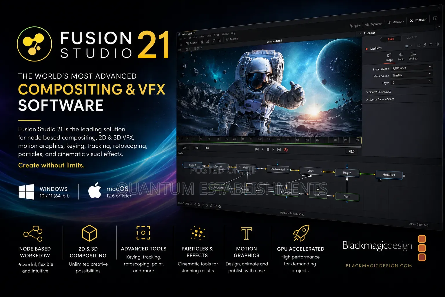 Fusion Studio 21 | Professional Compositing and VFX Software [Win/Mac]