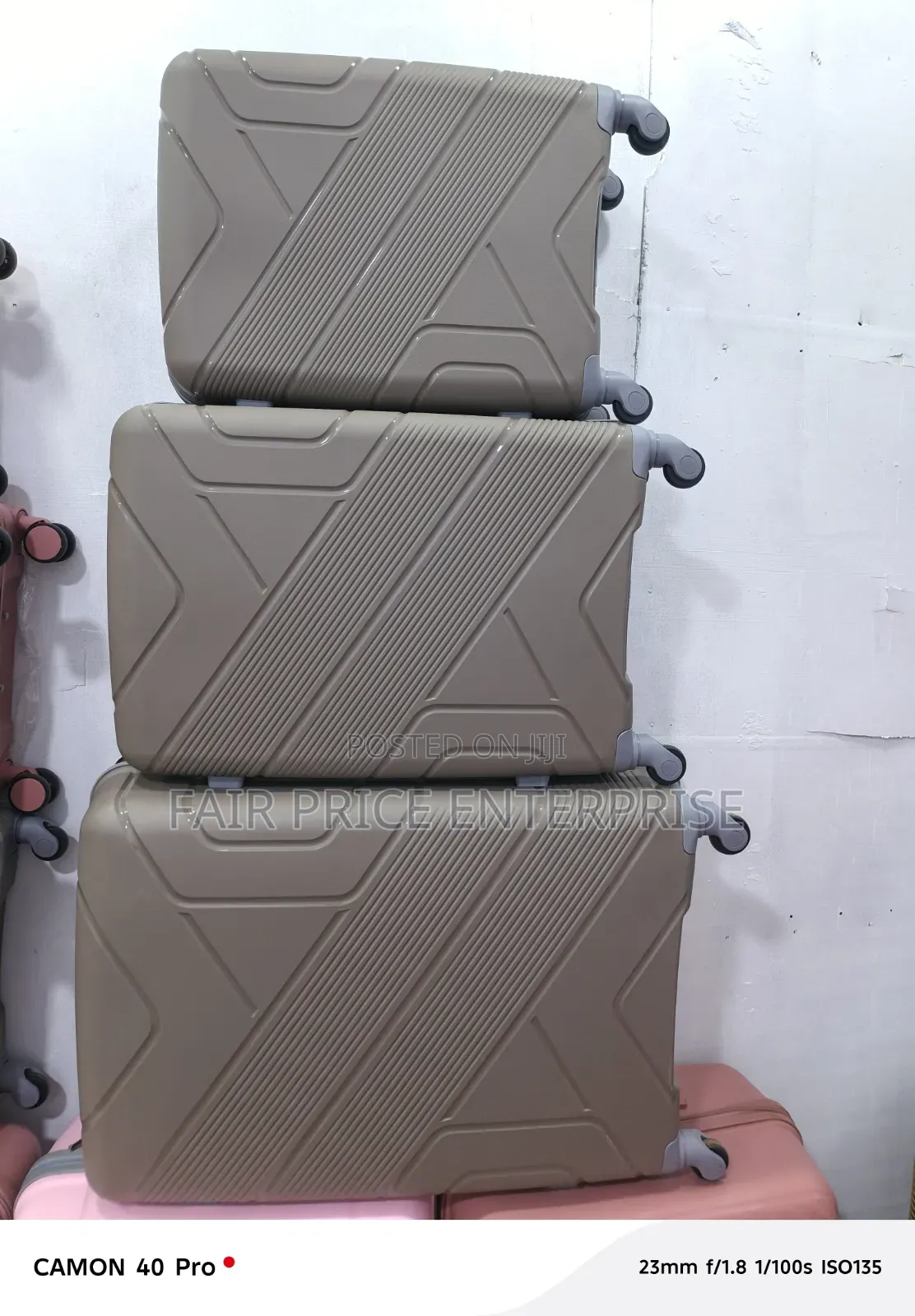 Executive Plastic Suitcases. 3 Pcs. Full Sets