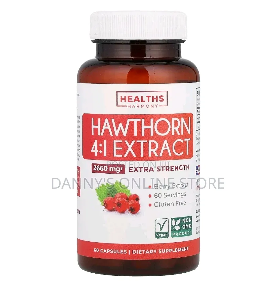 Hawthorn 4:1 Extract, 2660mg, Extra Strength, 60 Capsules