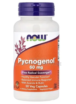 Pycnogenol, 60mg, Wirh Acerola and Rutin, 50 Vegetable Capsules