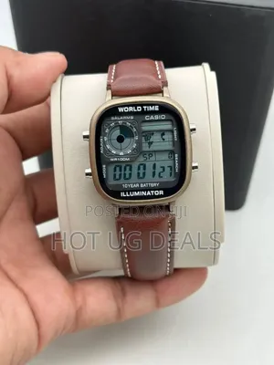 Casio Illuminator 10-Year Battery World Time Digital Watch - Brown