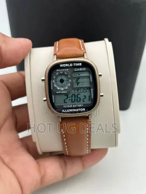 Casio Illuminator 10-Year Battery World Time Digital Watch - Brown
