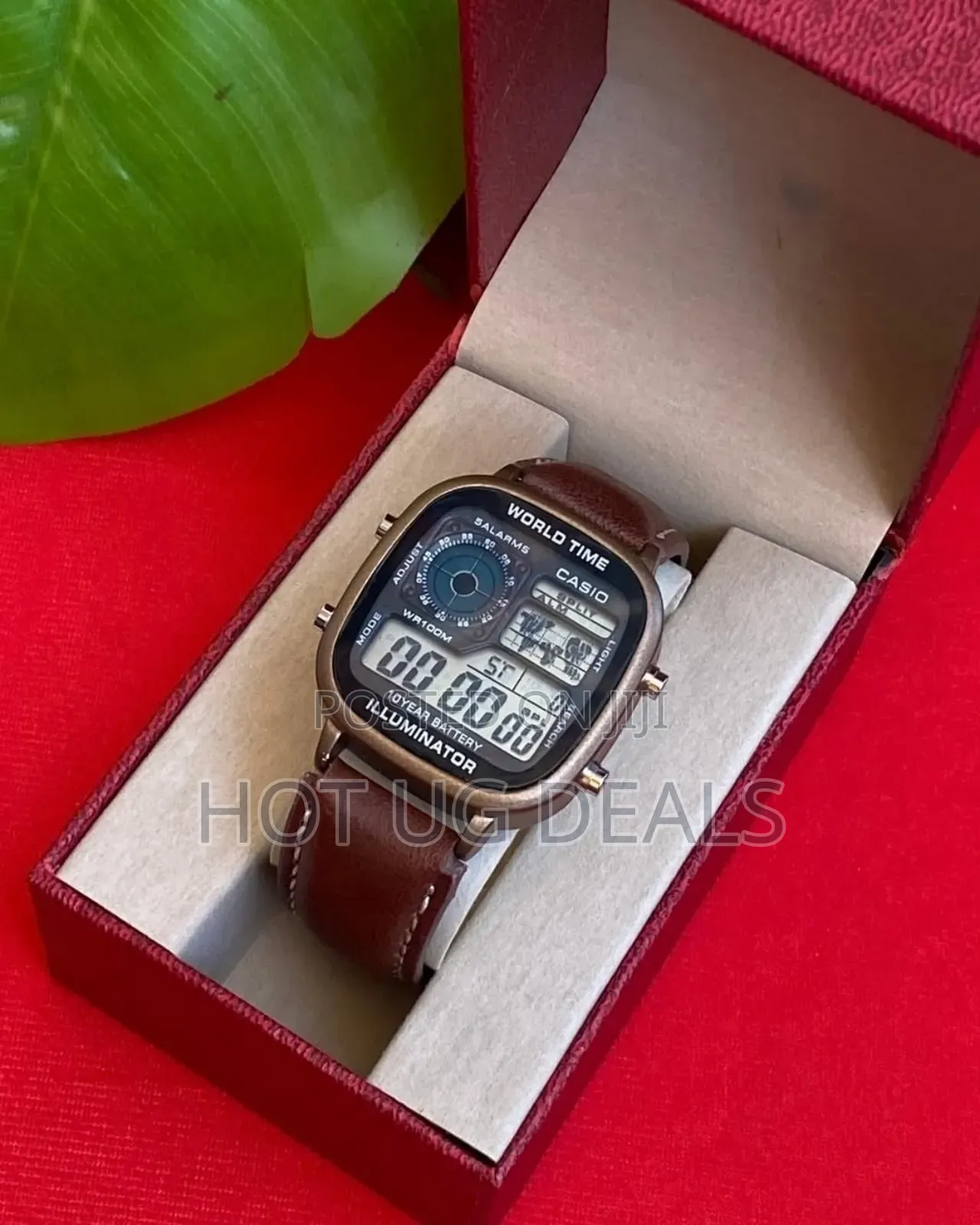 Casio Illuminator 10-Year Battery World Time Digital Watch - Brown