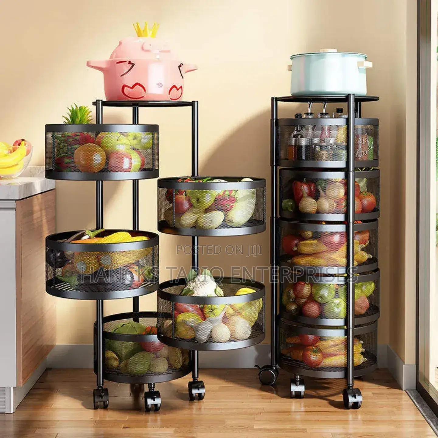 Multi-layer Rotating Kitchen Storage Racks