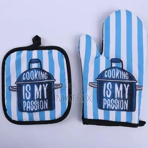 2pc Cotton Multi-Design Oven Mitt and Pot Holder