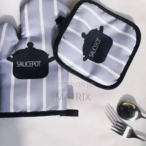 2pc Cotton Multi-Design Oven Mitt and Pot Holder