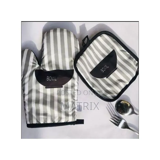 2pc Cotton Multi-Design Oven Mitt and Pot Holder