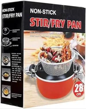 Non-Stick Stir Deep Mesh Fry Pan 28cm