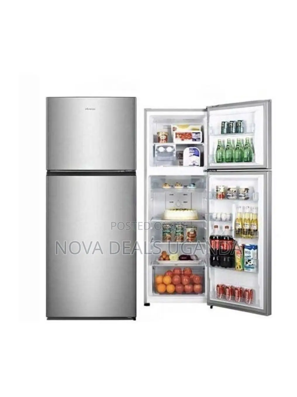 Hisense 160l Rd16 Double Door Top Freezer Litres Refrigerator-Silver