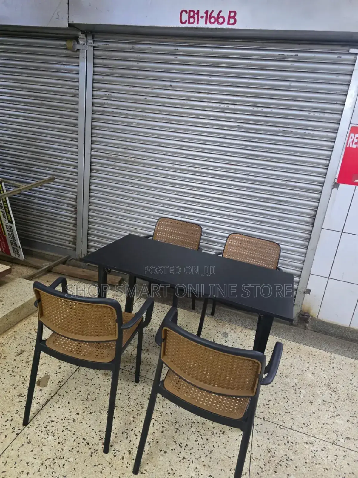 Delux Wooden Dining Foldable Table and Plastic Chairs Set