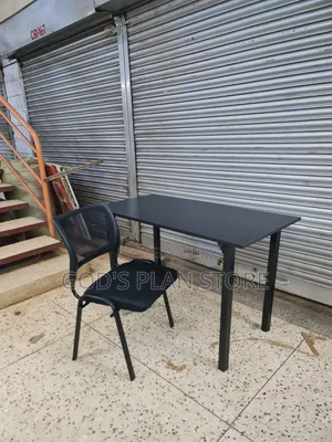 Black Office Wooden Reading Table and Chair Reading Table and Chair