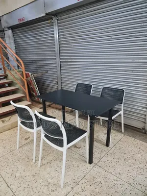 Adils Legs Wooden Foldable Table and Chairs for Garden/Dining/Bars