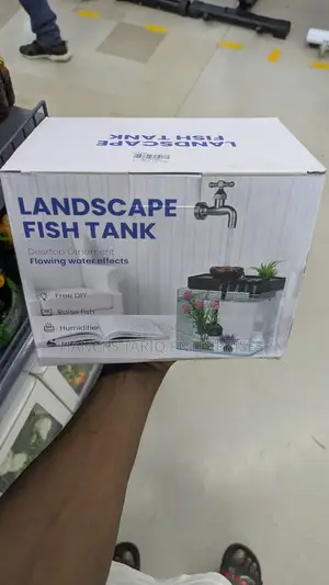 Creative Desktop Aquarium With Faucet Fountain And Aquatic Decor