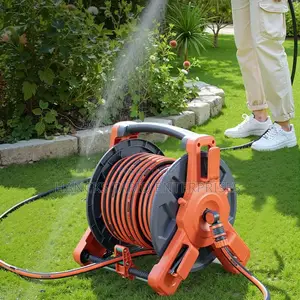 Heavy-duty Garden Hose Reel Set – Portable Storage With Rubber Hose
