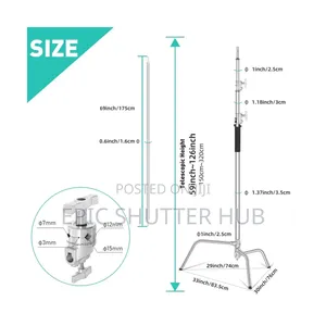 Stainless Steel Heavy Duty C Stand With Boom Arm