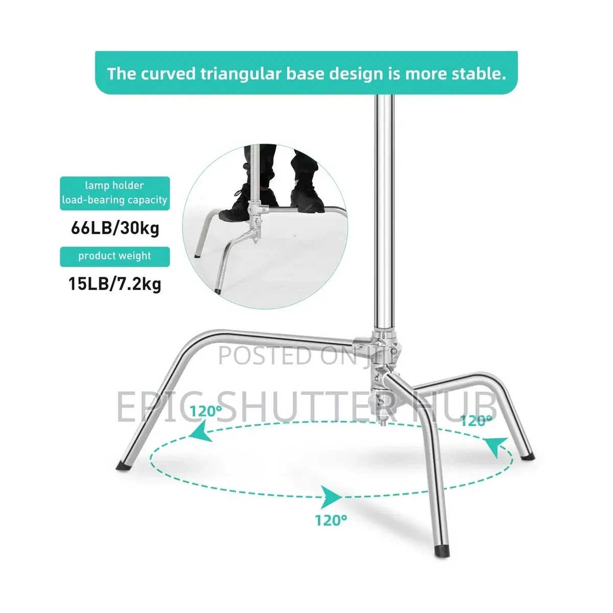 Stainless Steel Heavy Duty C Stand With Boom Arm