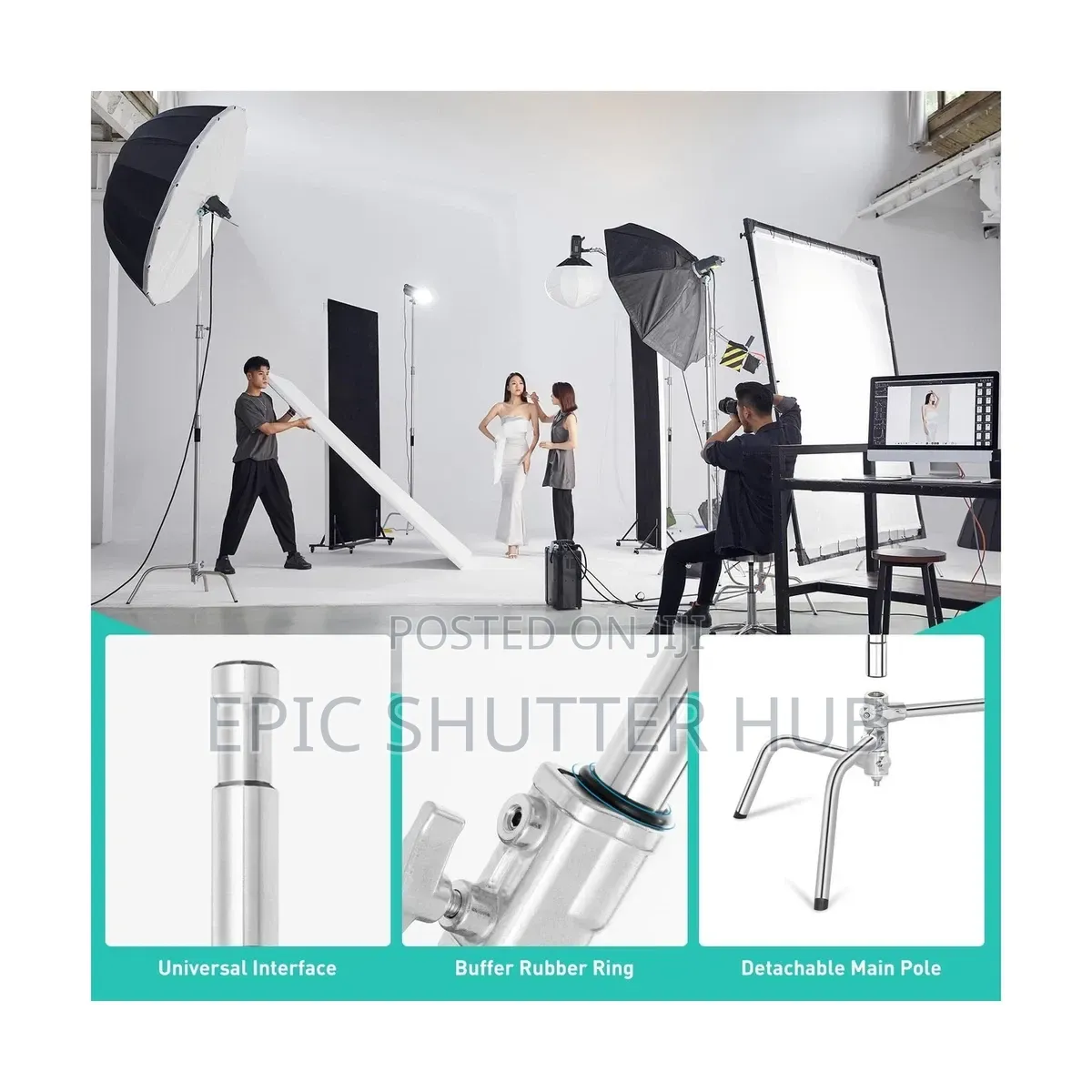 Stainless Steel Heavy Duty C Stand With Boom Arm