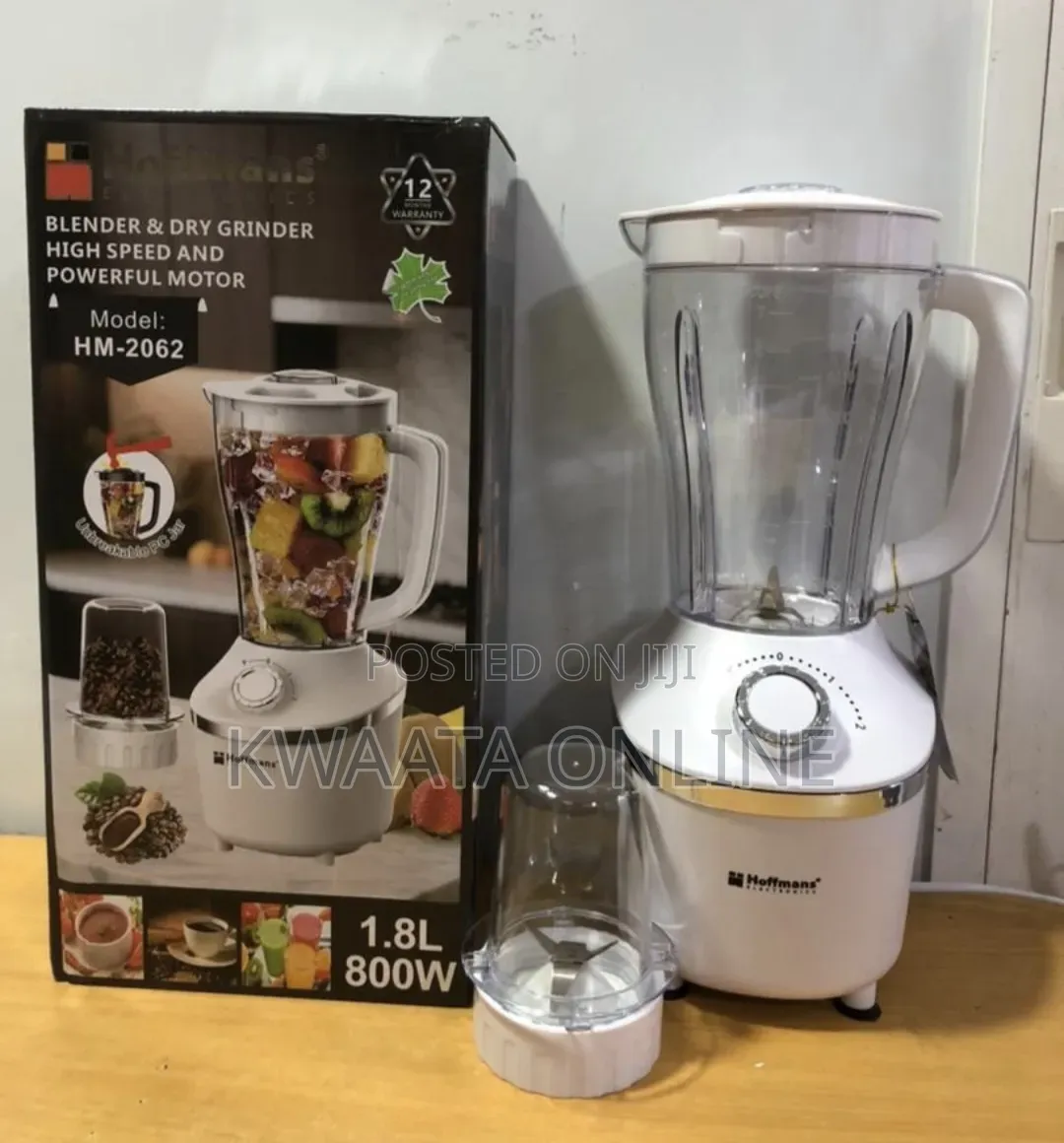2 in 1 Hoffmans Blender and Dry Grinder 1.8litres, Model Hm-2062
