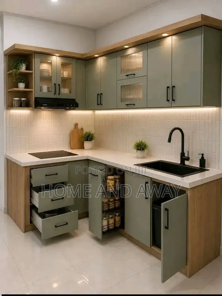 Affordable Modern L Shape Kitchen Cabinets in Any Colour 7,000,000/-