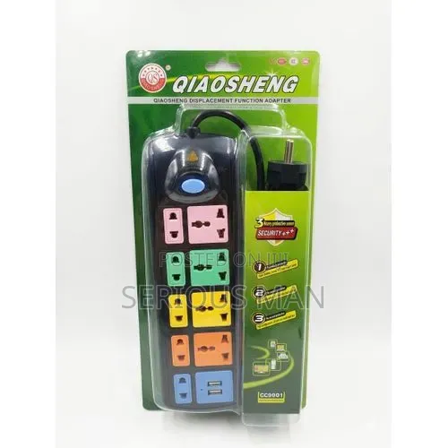 8-way Multi-color Extension Socket With 2 Usb Ports Master Switch