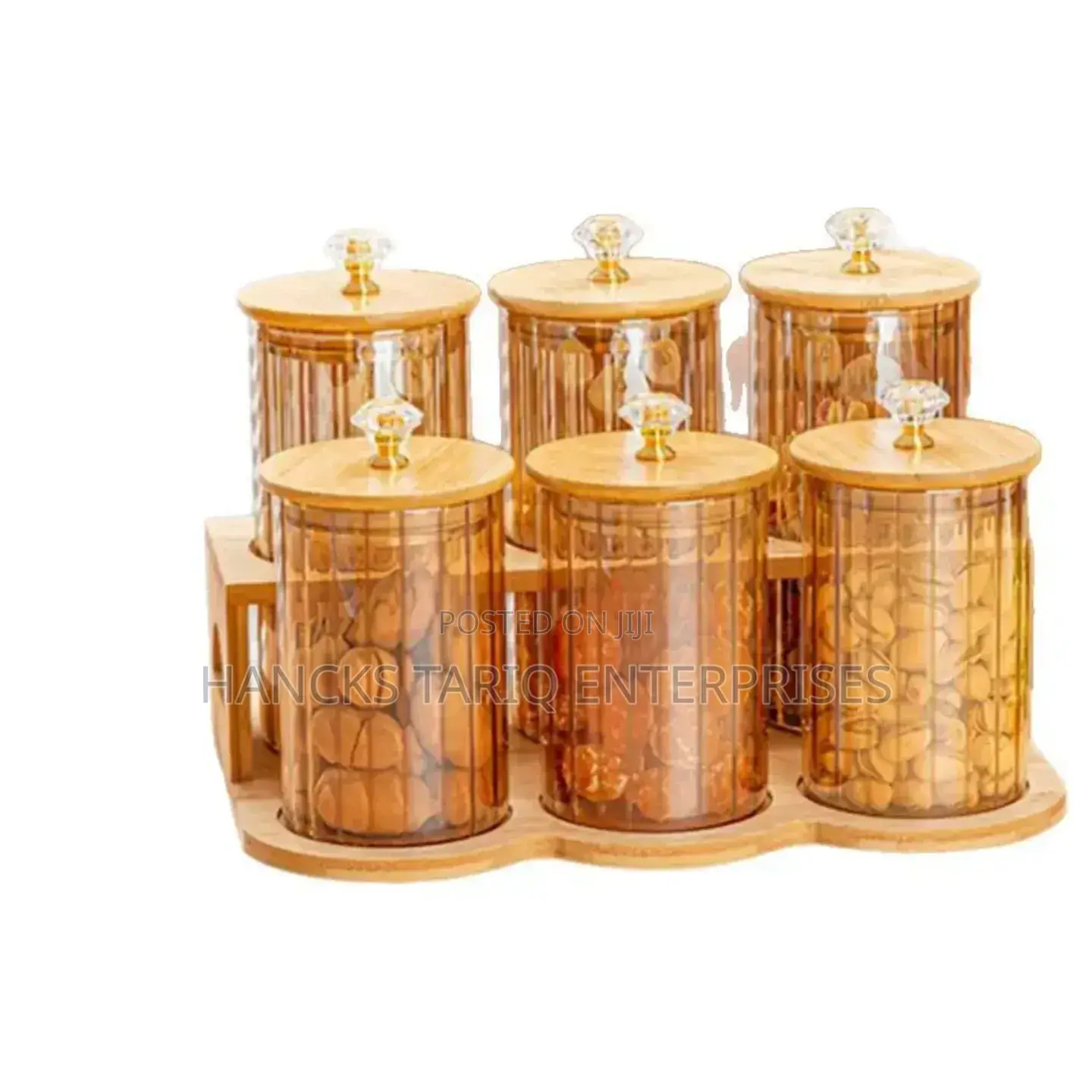 Glass Canister Storage Set With Bamboo Lids And