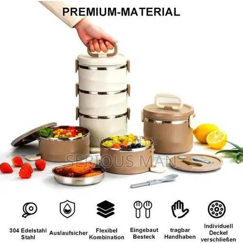 3-Tier Lille Home Stainless Steel Stackable Lunch Box