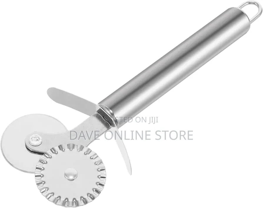 Double Headed Stainless Steel Pizza Cutter Wheel Pastry Tool