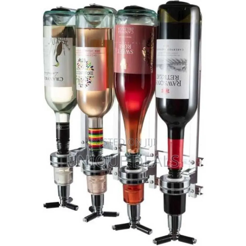 4 Bottle Wall Mount Bar Butler Liquor Dispenser