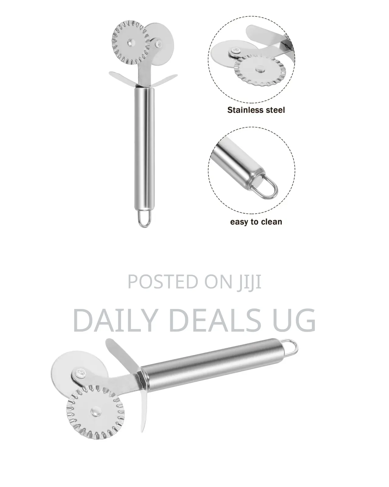 Double Headed Stainless Steel Pizza Cutter
