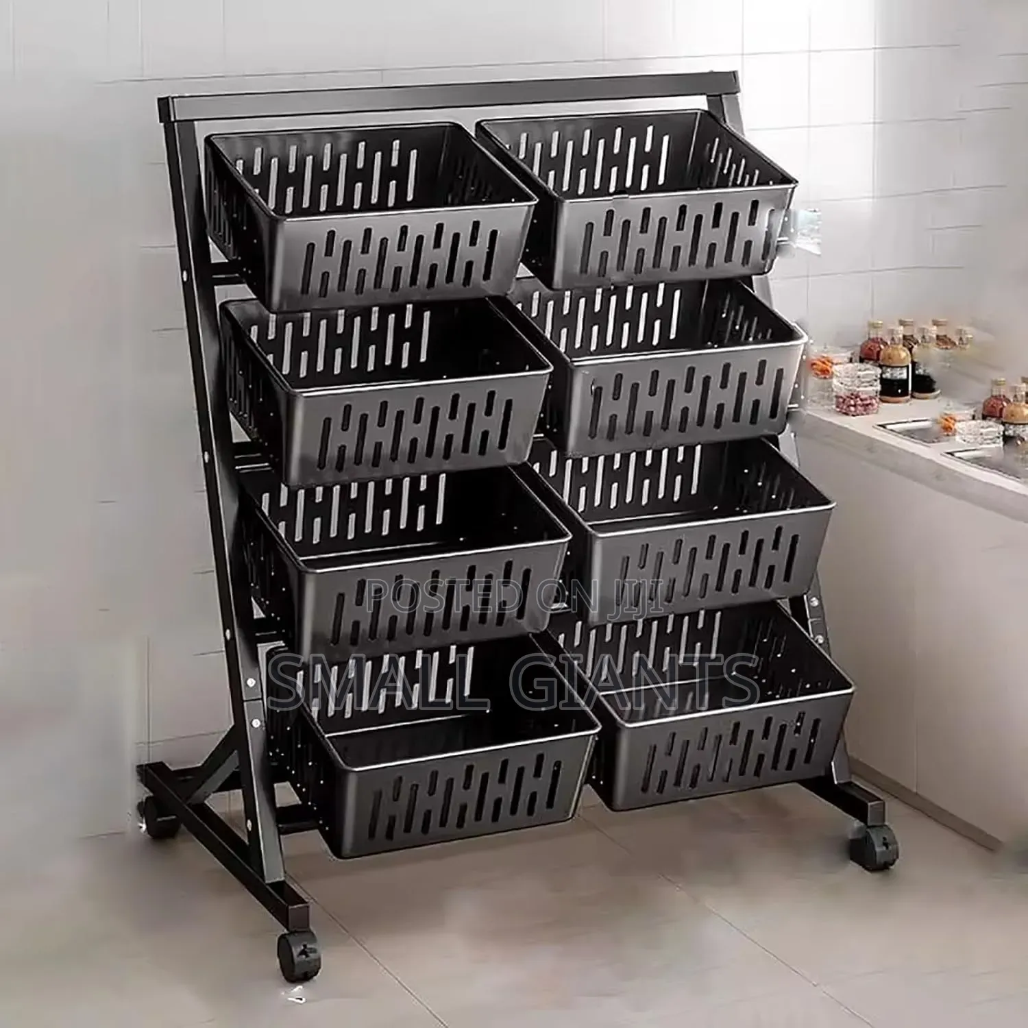 4 Layers Double Fruit Display Rack