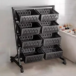 4 Layers Double Fruit Display Rack