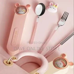 Cute and Fun Cartoon Utensils Spoon ,Fork, Chopsticks Cutlery Box