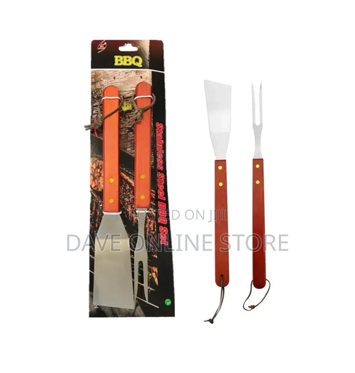 Metal BBQ Meat Carving Fork Spatula BBQ Set