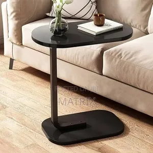 C Shaped End Table, Snack Oval Side Table