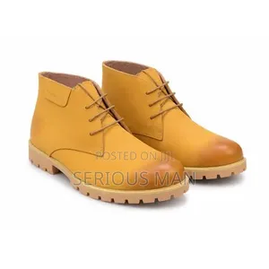 Classic Leather Ankle Boots Durable Casual Lace-Up Comfort Shoes Tan