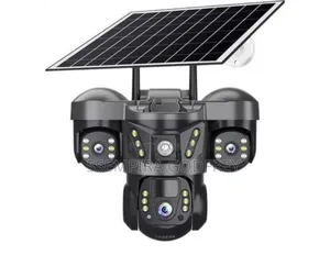 Solar Camera Outdoor 3lens Safety Camera Around Compound.
