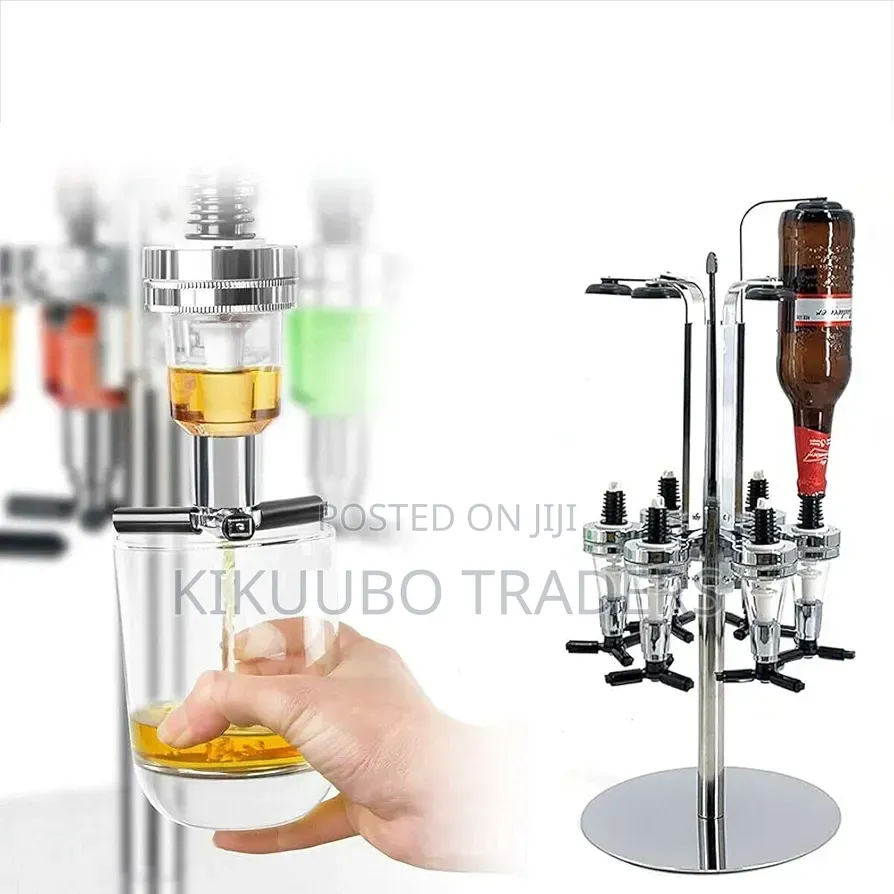 Rotary 6 Bottle Optic Wine Bottle Dispenser Bar Butler