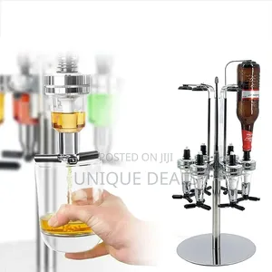 Rotary 6 Bottle Optic Wine Bottle Dispenser Bar Butler