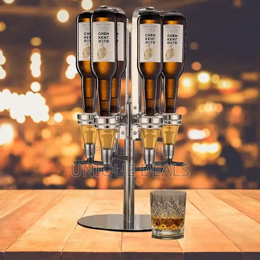Rotary 6 Bottle Optic Wine Bottle Dispenser Bar Butler